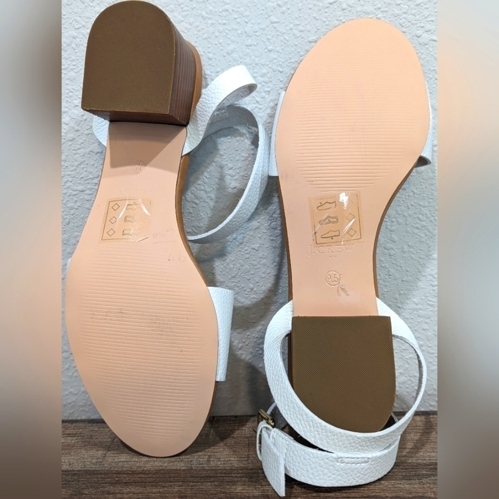 J crew white strappy ankle sandals with block heel size 9.5 - Picture 5 of 5